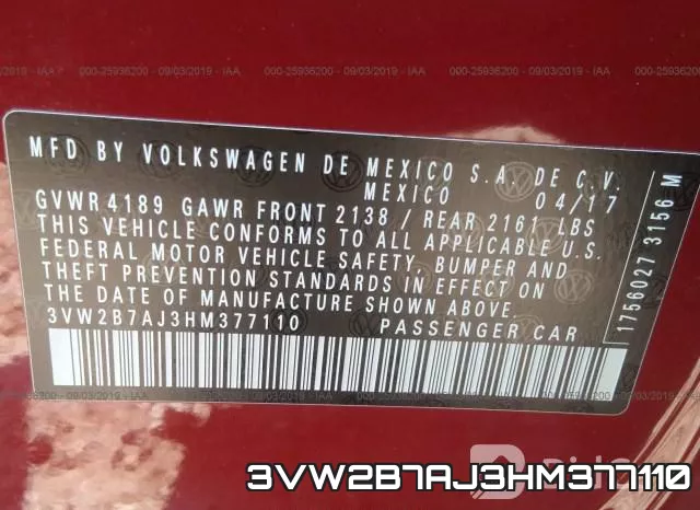 3VW2B7AJ3HM377110 фото 10