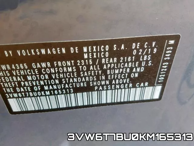 3VW6T7BU0KM165313 фото 2