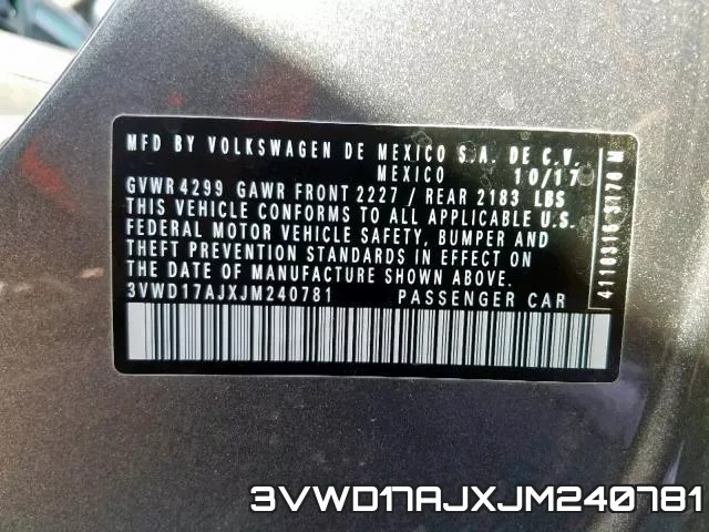 3VWD17AJXJM240781 фото 2