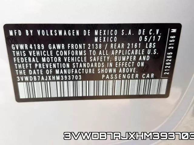 3VWDB7AJXHM393703 фото 2