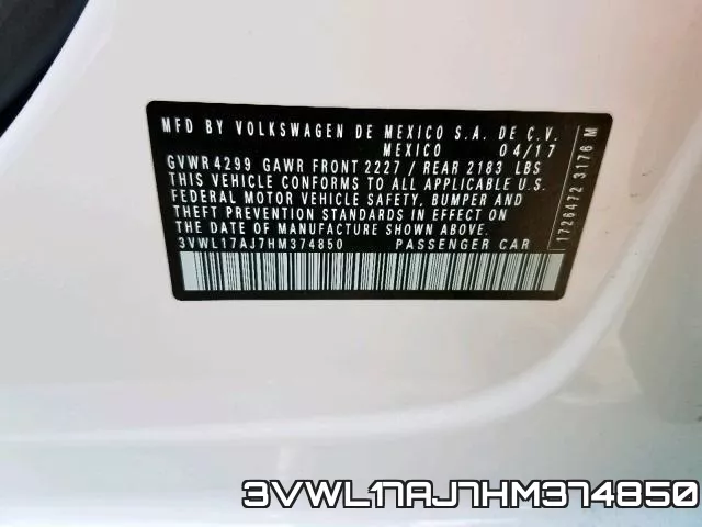 3VWL17AJ7HM374850 фото 2