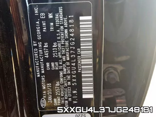 5XXGU4L37JG248181 фото 2
