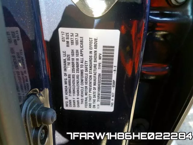 7FARW1H86HE022284 фото 2