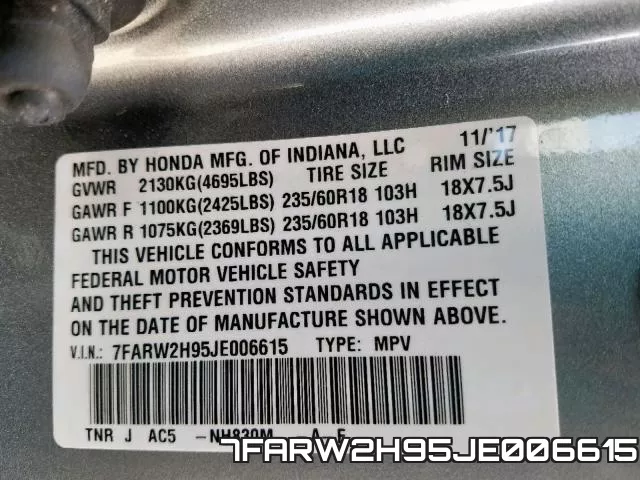 7FARW2H95JE006615 фото 2