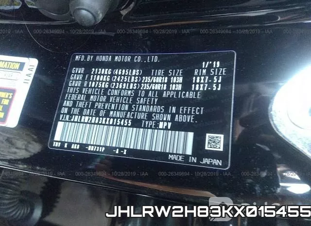 JHLRW2H83KX015455 фото 10