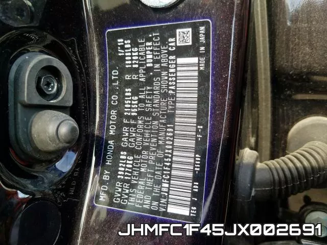JHMFC1F45JX002691 фото 2
