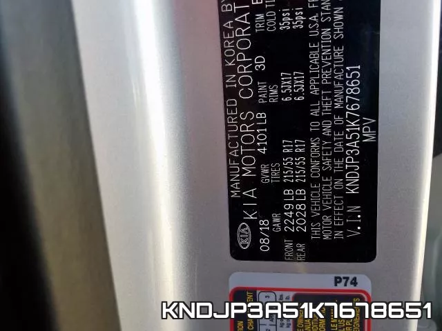 KNDJP3A51K7678651 фото 2