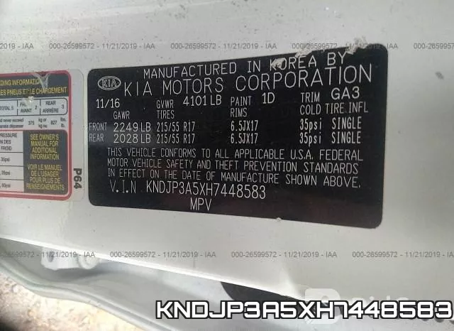 KNDJP3A5XH7448583 фото 8
