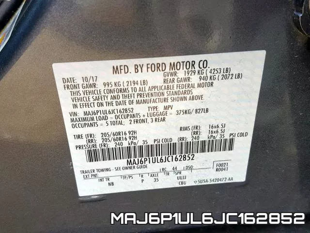 MAJ6P1UL6JC162852 фото 2