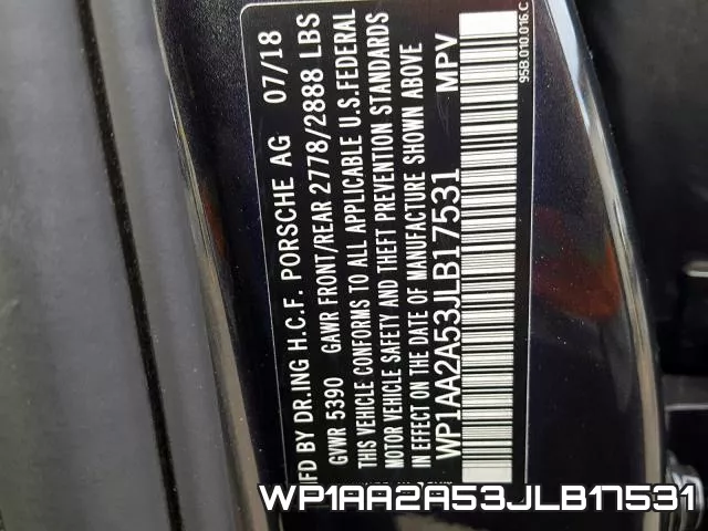 WP1AA2A53JLB17531 фото 2