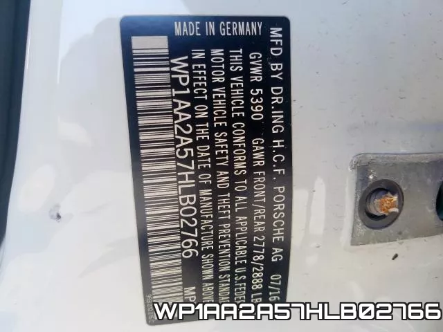 WP1AA2A57HLB02766 фото 2