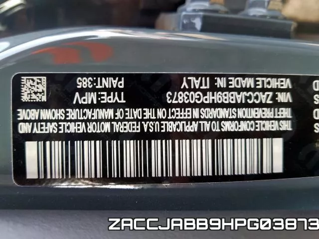 ZACCJABB9HPG03873 фото 2