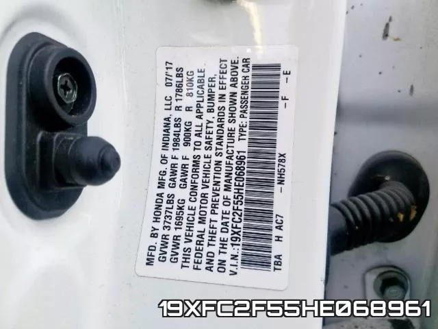 19XFC2F55HE068961 фото 2