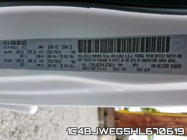 1C4BJWEG5HL670619 фото 2