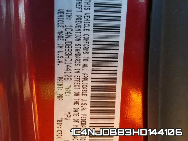 1C4NJDBB3HD144106 фото 2