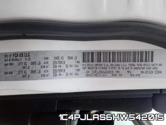 1C4PJLAS6HW542015 фото 2