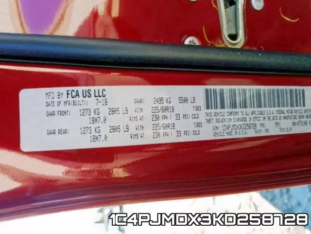 1C4PJMDX3KD258728 фото 2