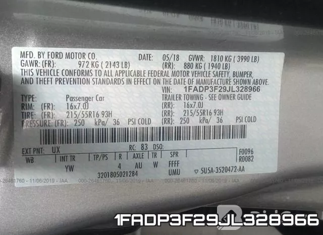 1FADP3F29JL328966 фото 10
