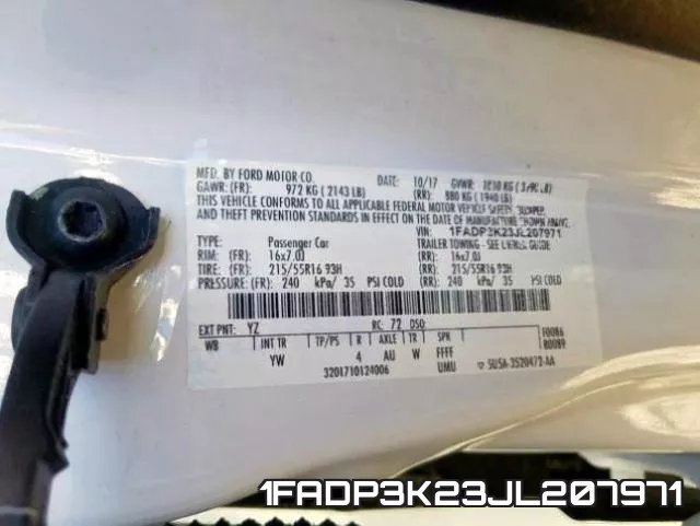 1FADP3K23JL207971 фото 2
