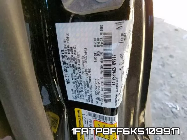 1FATP8FF6K5109917 фото 2