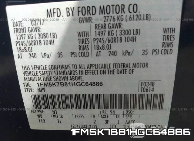 1FM5K7B81HGC64886 фото 10