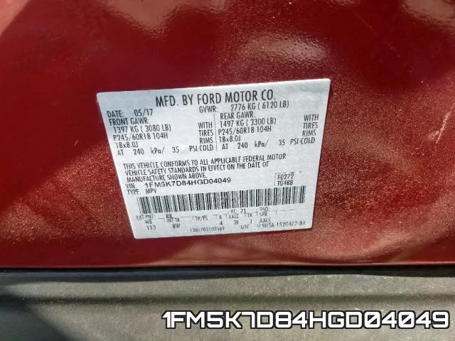 1FM5K7D84HGD04049 фото 2