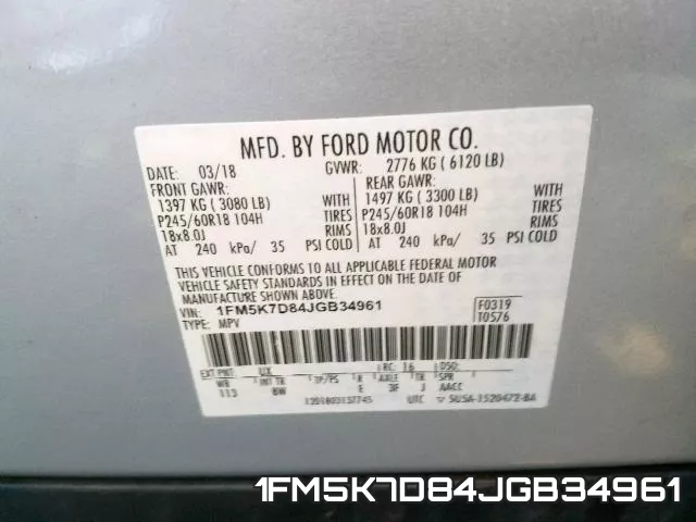 1FM5K7D84JGB34961 фото 2