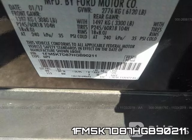 1FM5K7D87HGB90211 фото 10