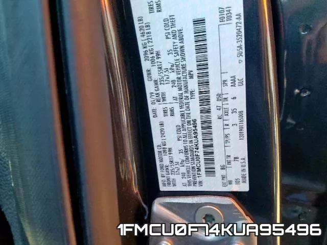1FMCU0F74KUA95496 фото 2