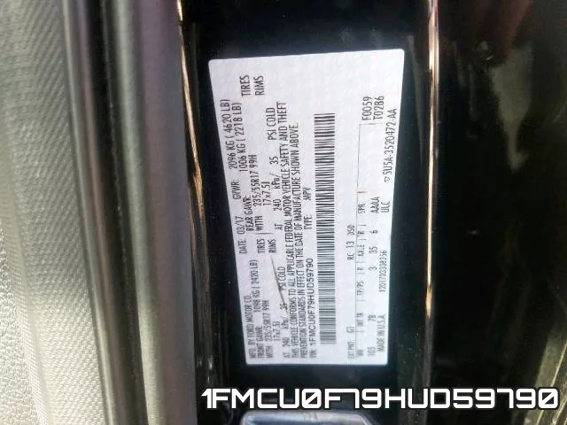 1FMCU0F79HUD59790 фото 2