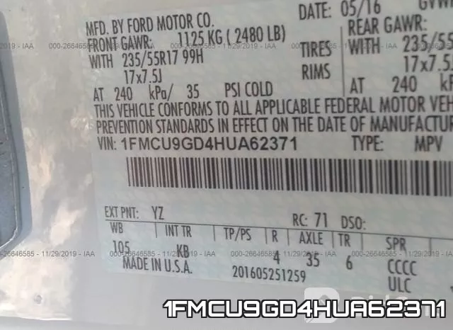 1FMCU9GD4HUA62371 фото 9
