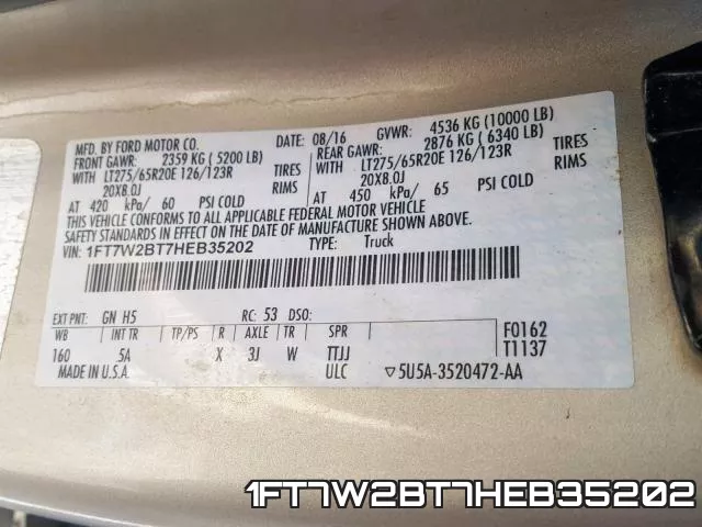 1FT7W2BT7HEB35202 фото 2