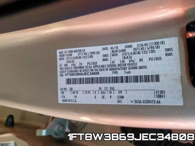 1FT8W3B69JEC34808 фото 2