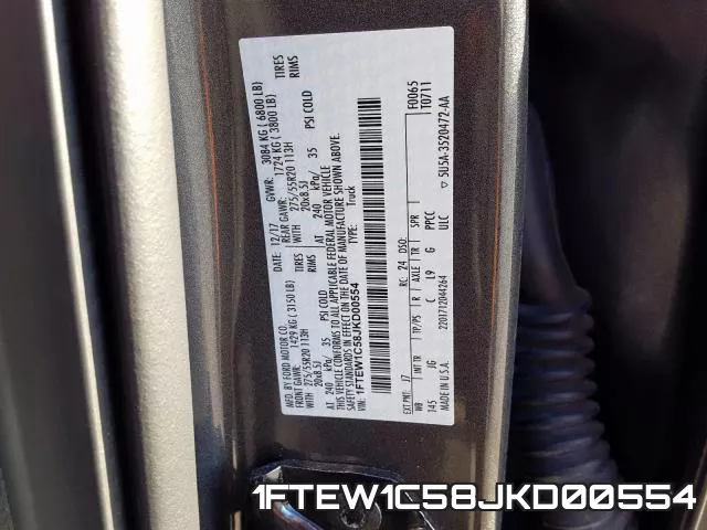 1FTEW1C58JKD00554 фото 2