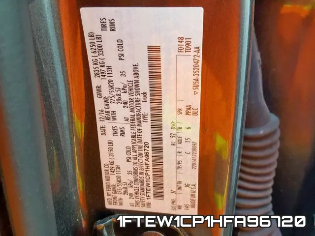 1FTEW1CP1HFA96720 фото 2