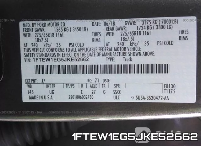 1FTEW1EG5JKE52662 фото 7