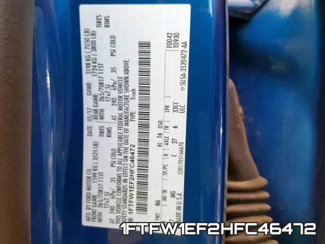 1FTFW1EF2HFC46472 фото 2