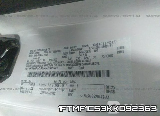 1FTMF1C53KKD92363 фото 9