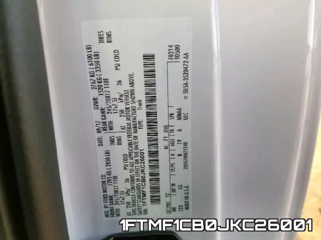 1FTMF1CB0JKC26001 фото 2