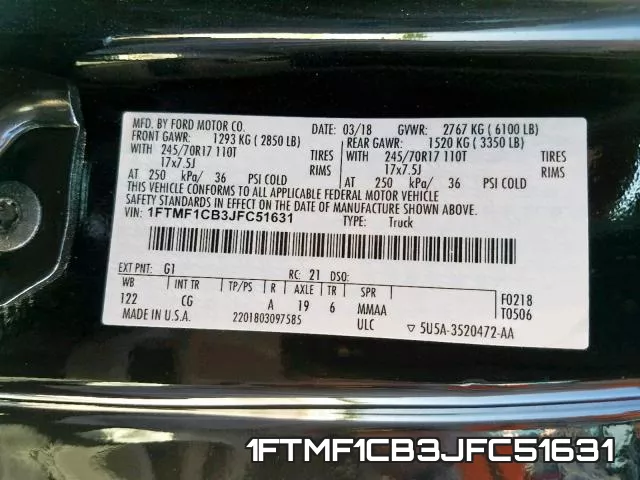 1FTMF1CB3JFC51631 фото 2