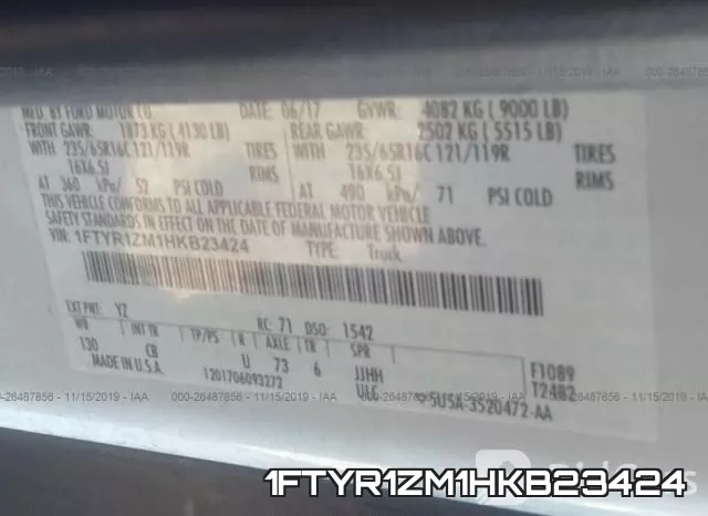 1FTYR1ZM1HKB23424 фото 8