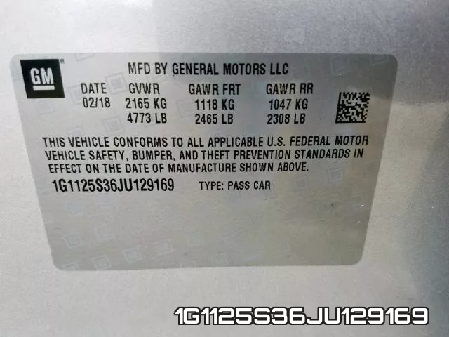 1G1125S36JU129169 фото 2
