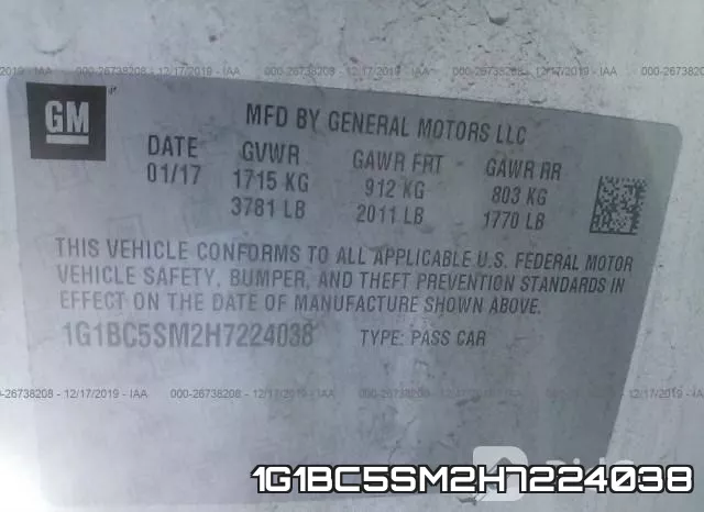 1G1BC5SM2H7224038 фото 9
