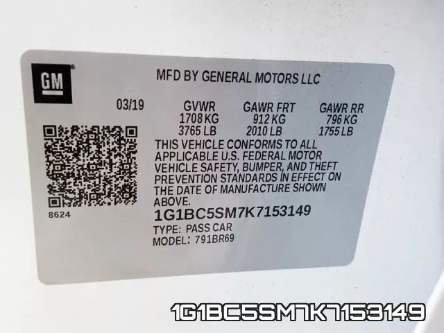 1G1BC5SM7K7153149 фото 2