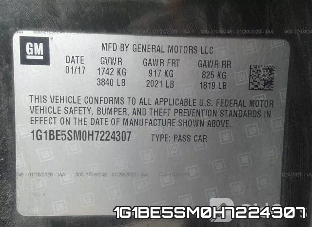 1G1BE5SM0H7224307 фото 8