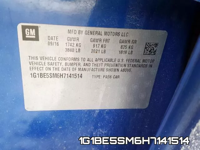 1G1BE5SM6H7141514 фото 2