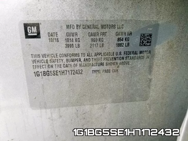 1G1BG5SE1H7172432 фото 2