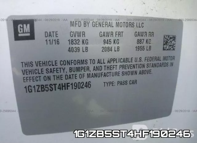 1G1ZB5ST4HF190246 фото 9