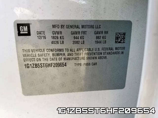 1G1ZB5ST6HF209654 фото 2