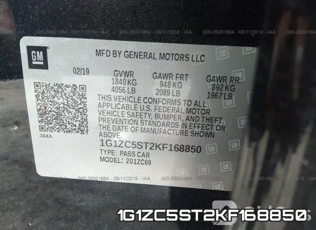 1G1ZC5ST2KF168850 фото 10